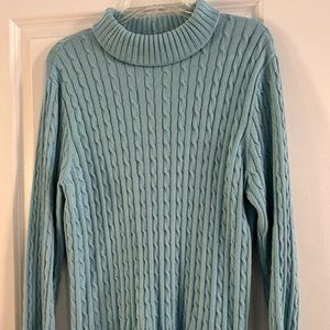 Jeanne Pierre Turtleneck Cable Knit Sweater, Large